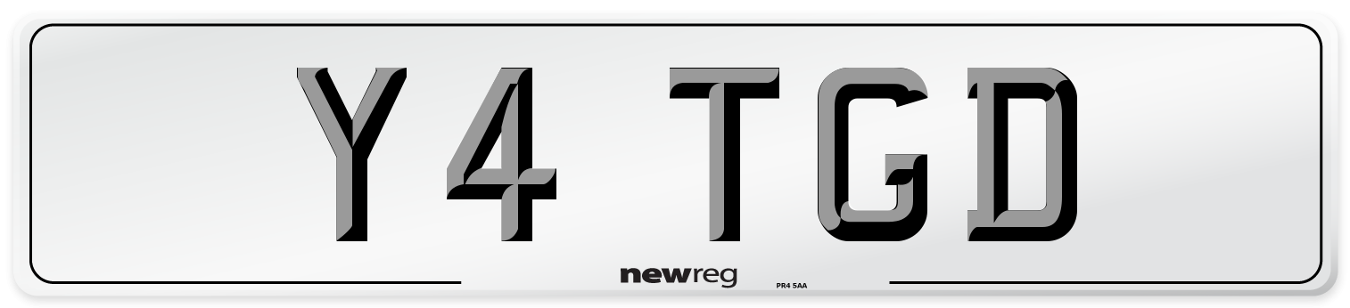 Y4 TGD Number Plate from New Reg